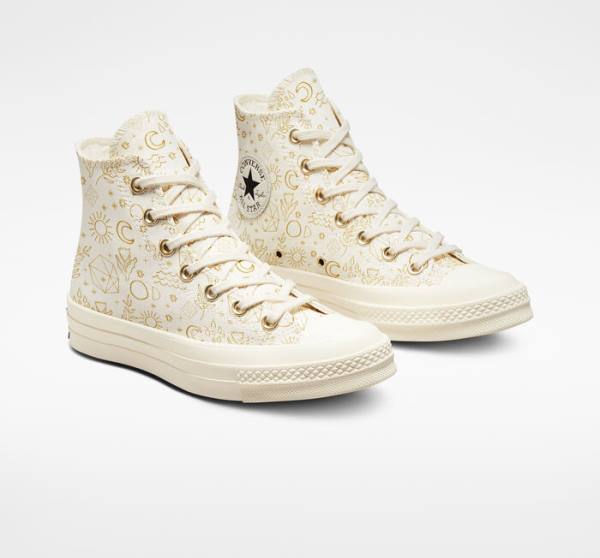 Trampki Wysokie Converse Chuck 70 Golden Elements Głęboka Złote Czarne | CV-074TCD