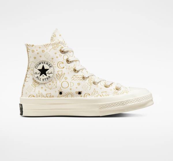 Trampki Wysokie Converse Chuck 70 Golden Elements Głęboka Złote Czarne | CV-074TCD