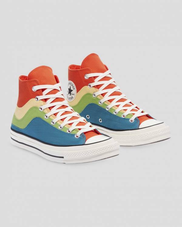 Trampki Wysokie Converse Chuck 70 National Parks Niebieskie Zielone Pomarańczowe | CV-415FXW