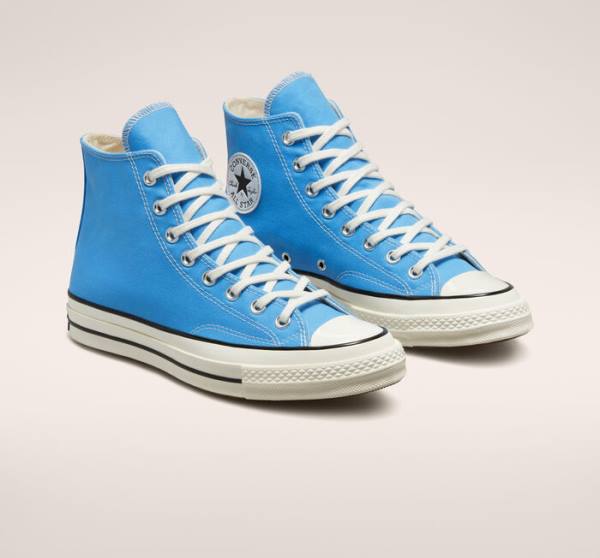 Trampki Wysokie Converse Chuck 70 Pastel Polyester Niebieskie Czarne | CV-876PLW