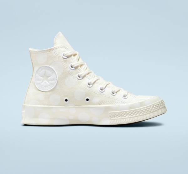 Trampki Wysokie Converse Chuck 70 Polka Dots Białe | CV-246OVY