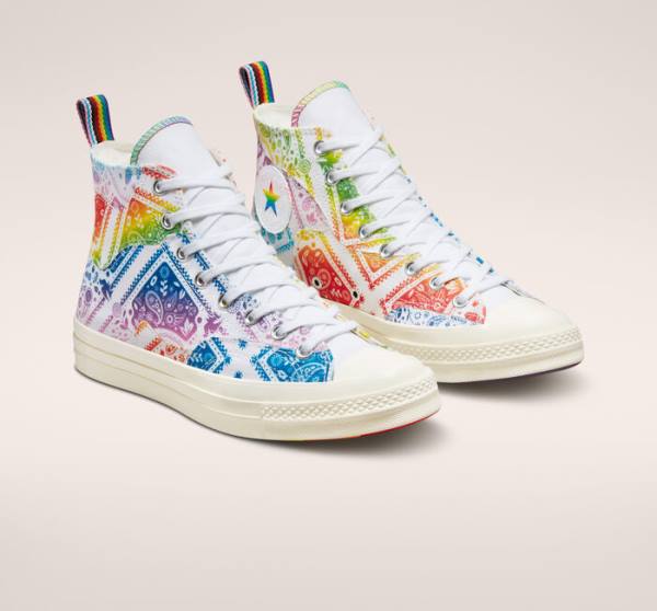 Trampki Wysokie Converse Chuck 70 Pride Białe Czerwone | CV-594IGR