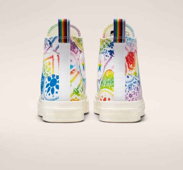 Trampki Wysokie Converse Chuck 70 Pride Białe Czerwone | CV-594IGR