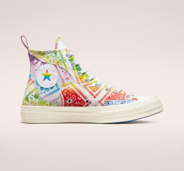 Trampki Wysokie Converse Chuck 70 Pride Białe Czerwone | CV-594IGR