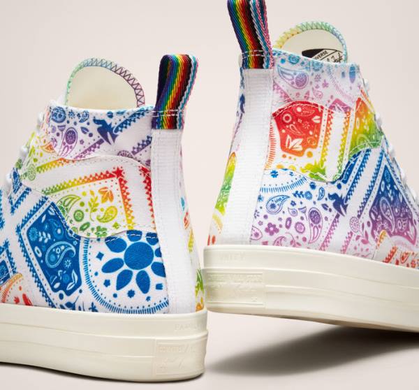 Trampki Wysokie Converse Chuck 70 Pride Białe Czerwone | CV-619KSA