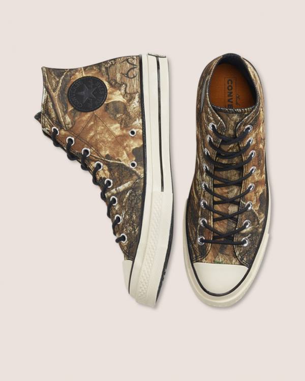 Trampki Wysokie Converse Chuck 70 Realtree Edge Camo Print Utility Brązowe | CV-401JYX