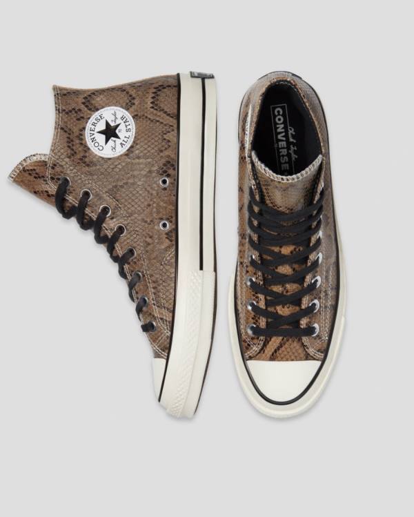 Trampki Wysokie Converse Chuck 70 Reptile Zamszowe Brązowe | CV-156DOU