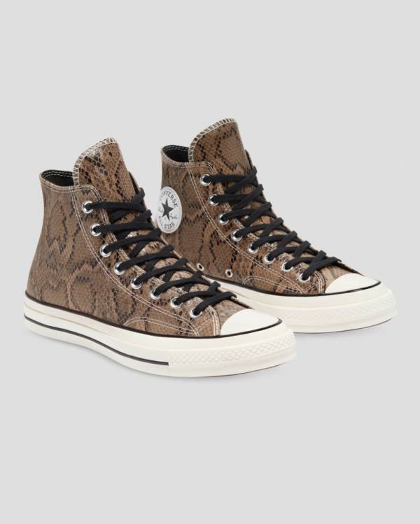 Trampki Wysokie Converse Chuck 70 Reptile Zamszowe Brązowe | CV-165WNL