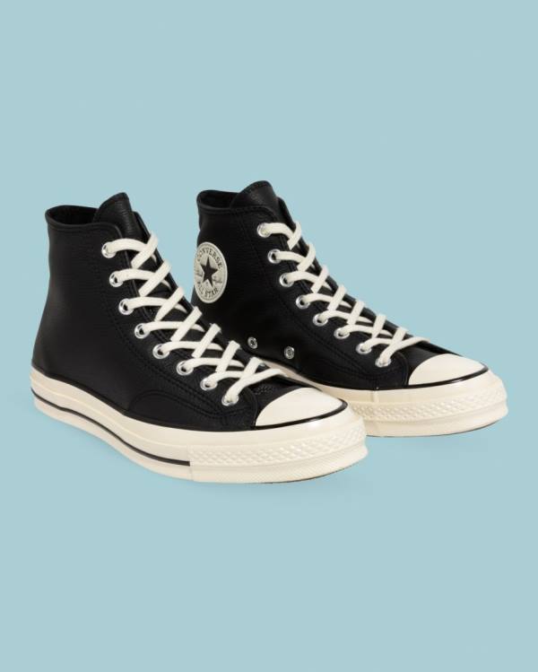 Trampki Wysokie Converse Chuck 70 Seasonal Skórzane Czarne | CV-243MJP