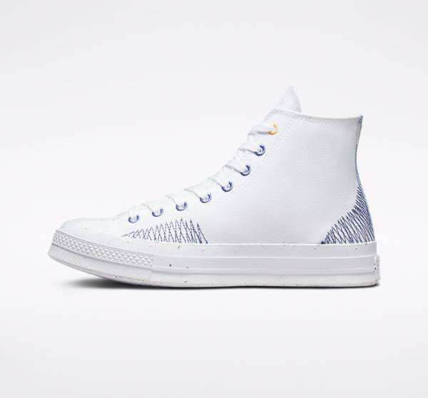 Trampki Wysokie Converse Chuck 70 Stitched Białe Indygo | CV-309SDX