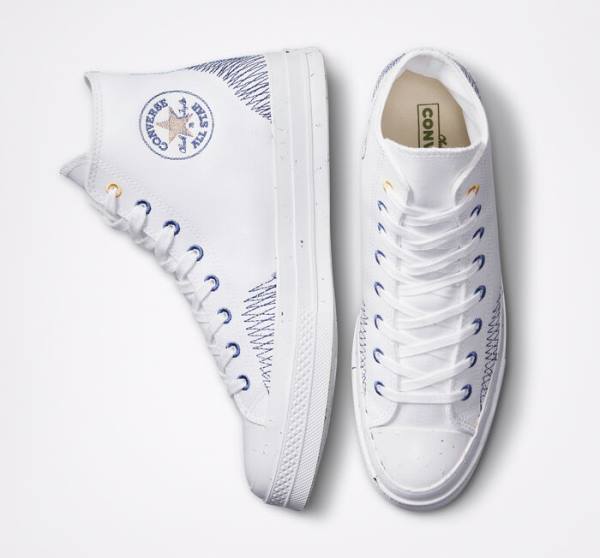 Trampki Wysokie Converse Chuck 70 Stitched Białe Indygo | CV-309SDX