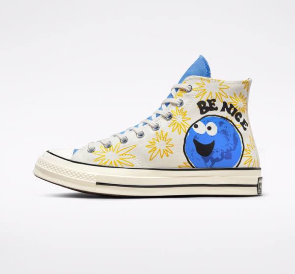 Trampki Wysokie Converse Chuck 70 Sunny Floral Niebieskie | CV-026RJH