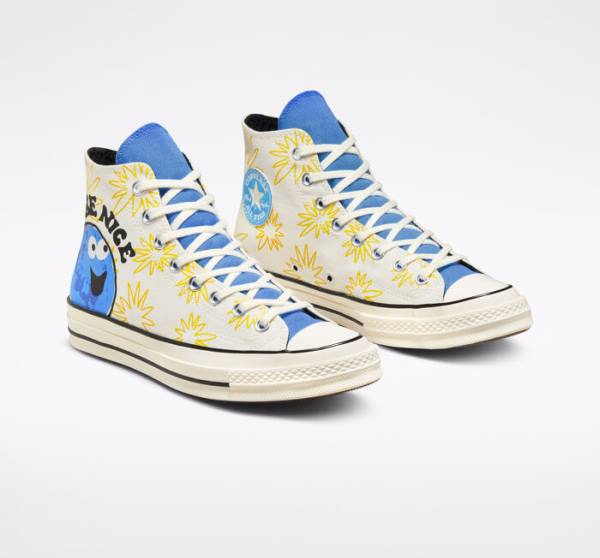 Trampki Wysokie Converse Chuck 70 Sunny Floral Niebieskie | CV-026RJH