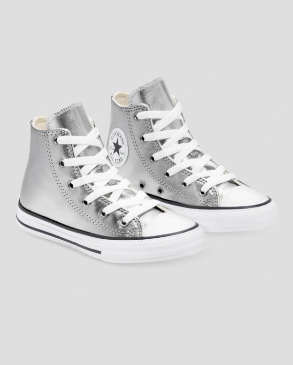 Trampki Wysokie Converse Chuck Taylor All Star Metallic Srebrne | CV-013ISL