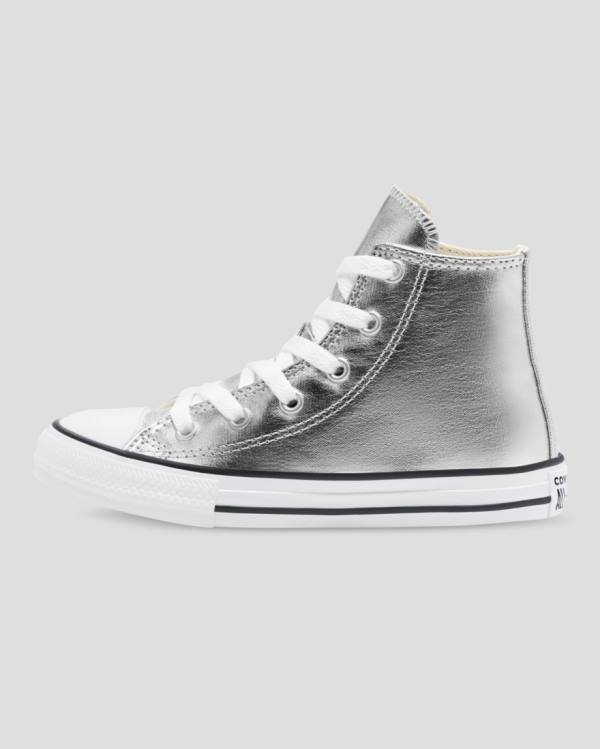 Trampki Wysokie Converse Chuck Taylor All Star Metallic Srebrne | CV-013ISL