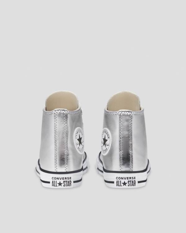 Trampki Wysokie Converse Chuck Taylor All Star Metallic Srebrne | CV-013ISL