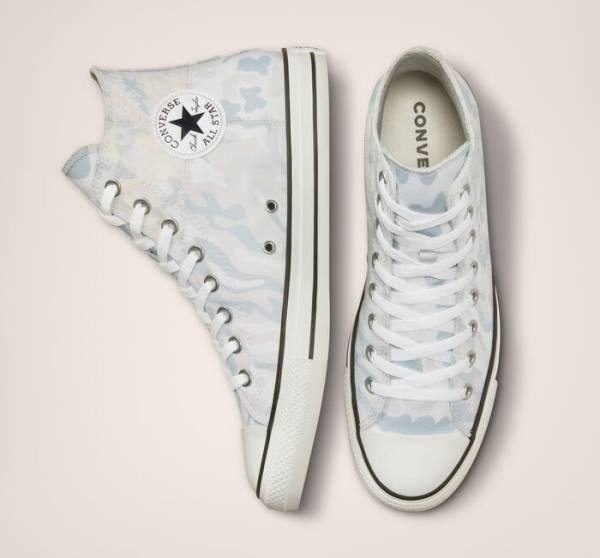 Trampki Wysokie Converse Chuck Taylor All Star Split Panel Camo Białe Szare | CV-019USP