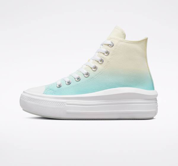 Trampki Wysokie Converse Chuck Taylor All Star Move Platformie Ombre Białe | CV-024BYK