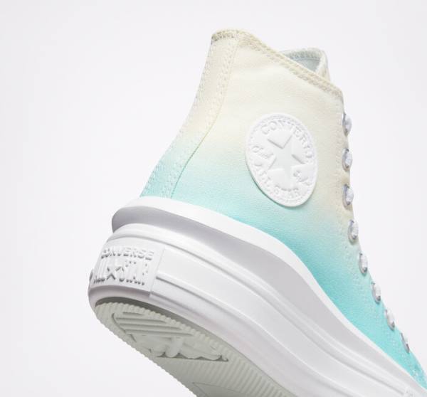 Trampki Wysokie Converse Chuck Taylor All Star Move Platformie Ombre Białe | CV-024BYK