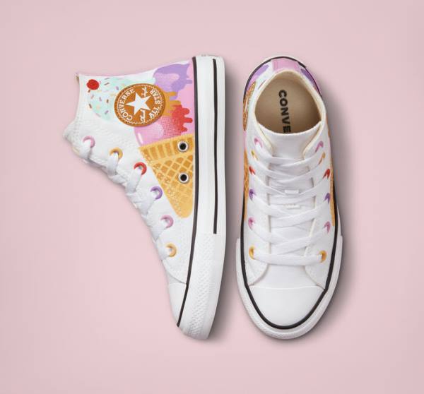 Trampki Wysokie Converse Chuck Taylor All Star Sweet Scoops Białe Beżowe Białe | CV-059WEC