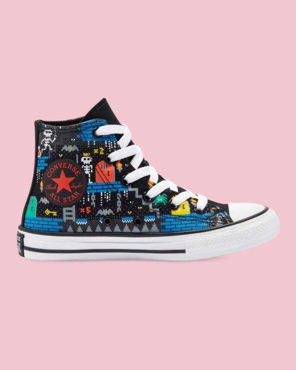 Trampki Wysokie Converse Chuck Taylor All Star Gamer Print Czarne | CV-063THB