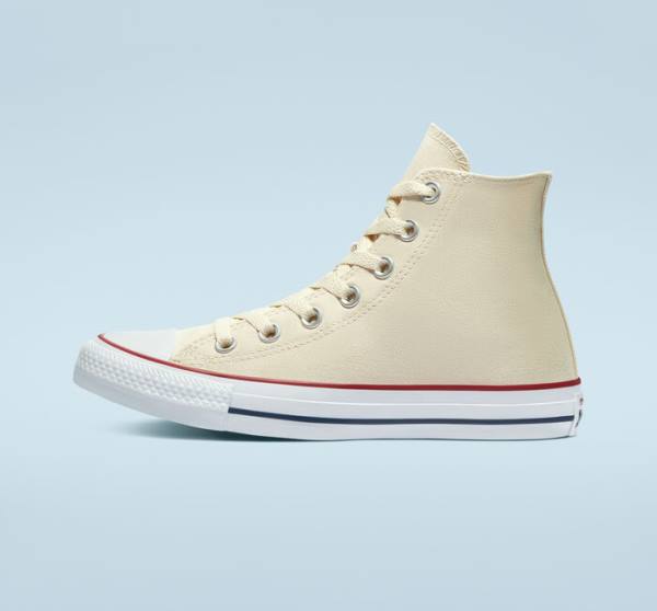 Trampki Wysokie Converse Chuck Taylor All Star Natural Ivory Beżowe Białe | CV-067AMX