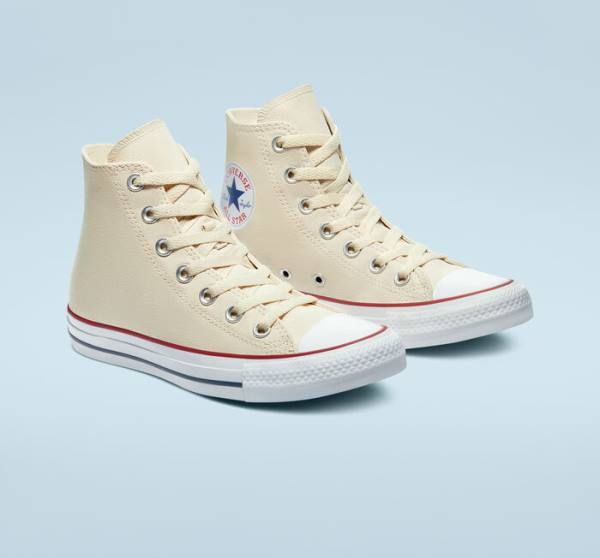 Trampki Wysokie Converse Chuck Taylor All Star Natural Ivory Beżowe Białe | CV-067AMX