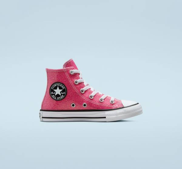 Trampki Wysokie Converse Chuck Taylor All Star Zimowe Glitter Różowe Czarne Białe | CV-083HXQ