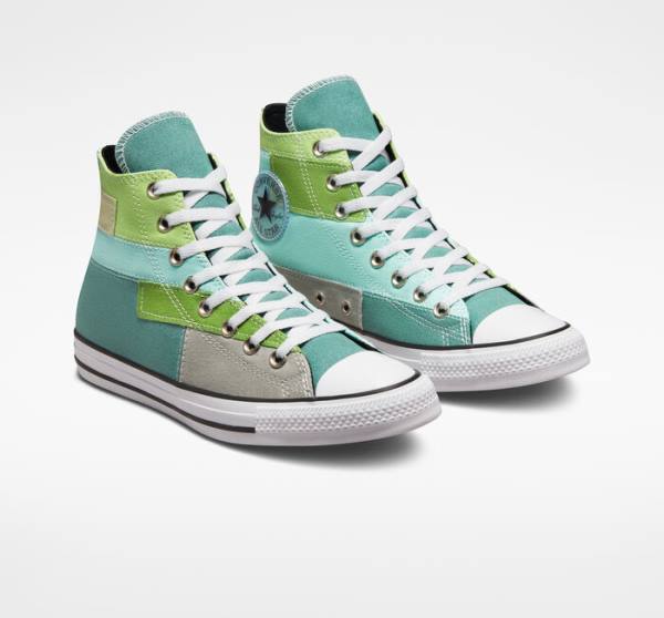 Trampki Wysokie Converse Chuck Taylor All Star Patchwork Głęboka Zielone Głęboka | CV-087ZIU