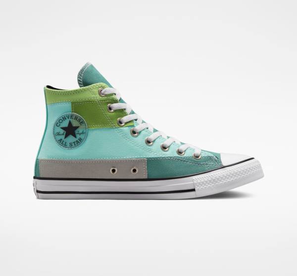 Trampki Wysokie Converse Chuck Taylor All Star Patchwork Głęboka Zielone Głęboka | CV-087ZIU