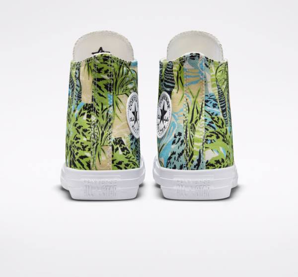 Trampki Wysokie Converse Chuck Taylor All Star Tropical Florals Głęboka Zielone Białe | CV-089LWM