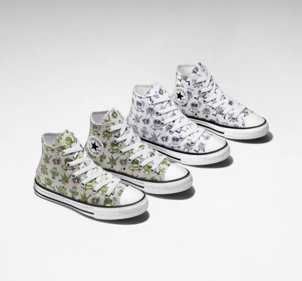 Trampki Wysokie Converse Chuck Taylor All Star Creatures Białe Szare Niebieskie | CV-123UFE