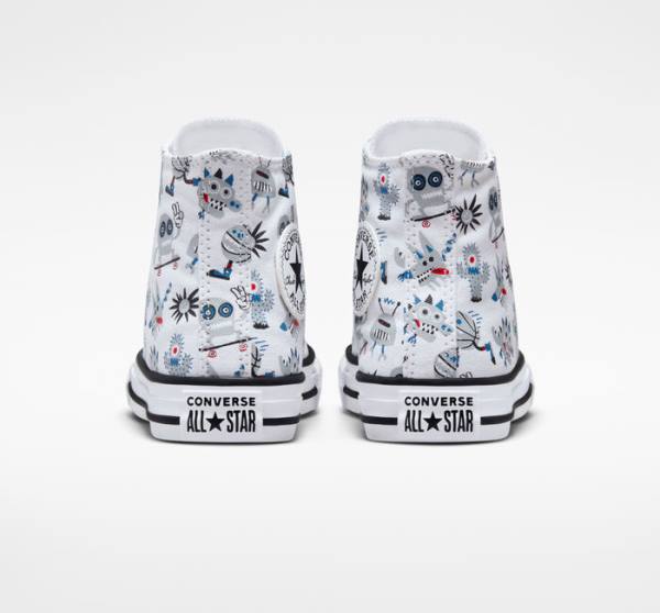 Trampki Wysokie Converse Chuck Taylor All Star Creatures Białe Szare Niebieskie | CV-123UFE