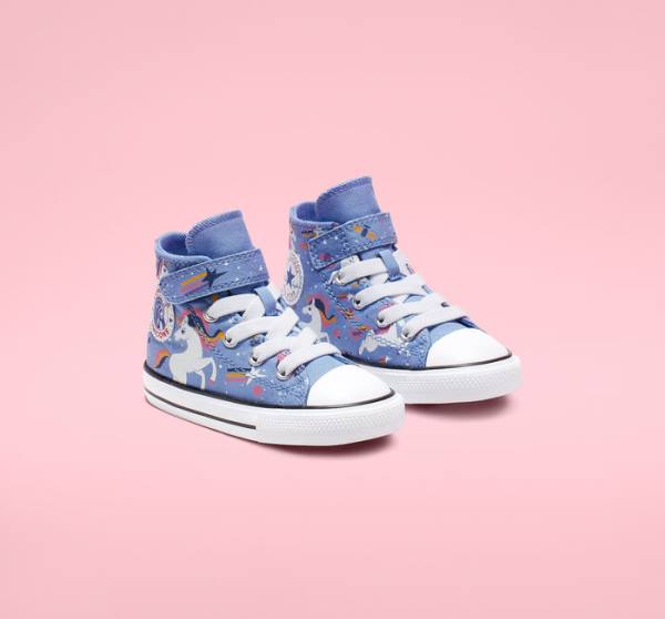 Trampki Wysokie Converse Chuck Taylor All Star Unicons Hook and Loop Głęboka Niebieskie Czarne Białe | CV-126LJZ