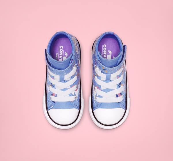 Trampki Wysokie Converse Chuck Taylor All Star Unicons Hook and Loop Głęboka Niebieskie Czarne Białe | CV-126LJZ