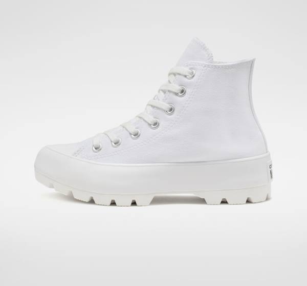 Trampki Wysokie Converse Chuck Taylor All Star Lugged Białe Czarne Białe | CV-152ZQL