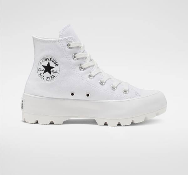 Trampki Wysokie Converse Chuck Taylor All Star Lugged Białe Czarne Białe | CV-152ZQL