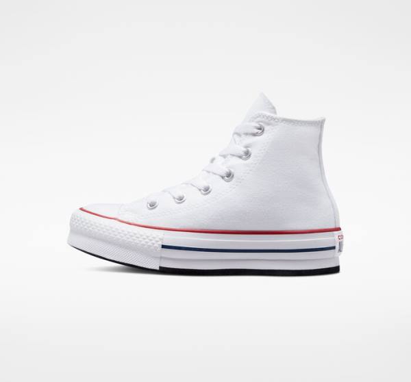 Trampki Wysokie Converse Chuck Taylor All Star Lift Platformie Białe Ciemny Czerwone Granatowe | CV-182TUC