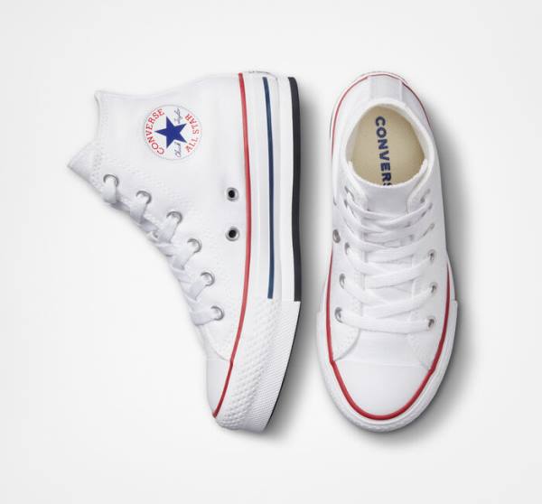 Trampki Wysokie Converse Chuck Taylor All Star Lift Platformie Białe Ciemny Czerwone Granatowe | CV-182TUC