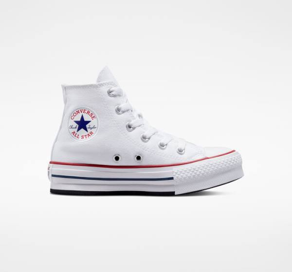 Trampki Wysokie Converse Chuck Taylor All Star Lift Platformie Białe Ciemny Czerwone Granatowe | CV-182TUC