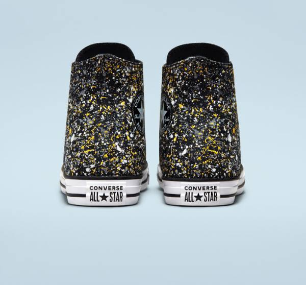 Trampki Wysokie Converse Chuck Taylor All Star Archive Paint Splatter Czarne Białe | CV-187GUB