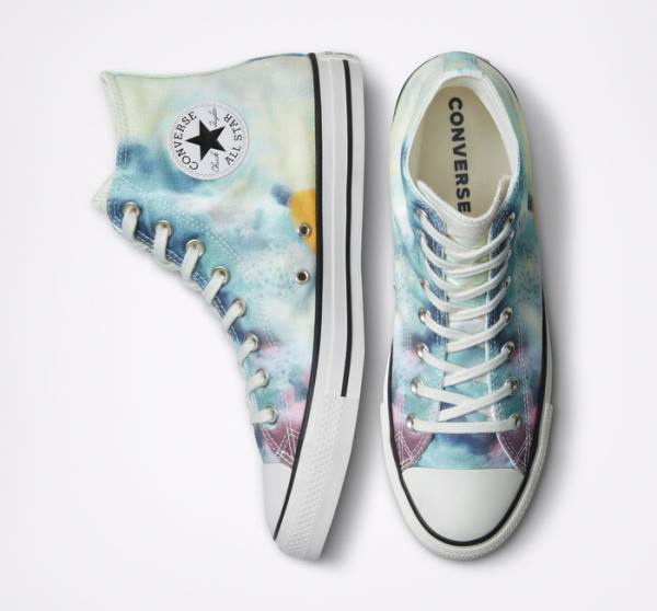 Trampki Wysokie Converse Chuck Taylor All Star Tie-Dye Kolorowe Czarne | CV-215FCK