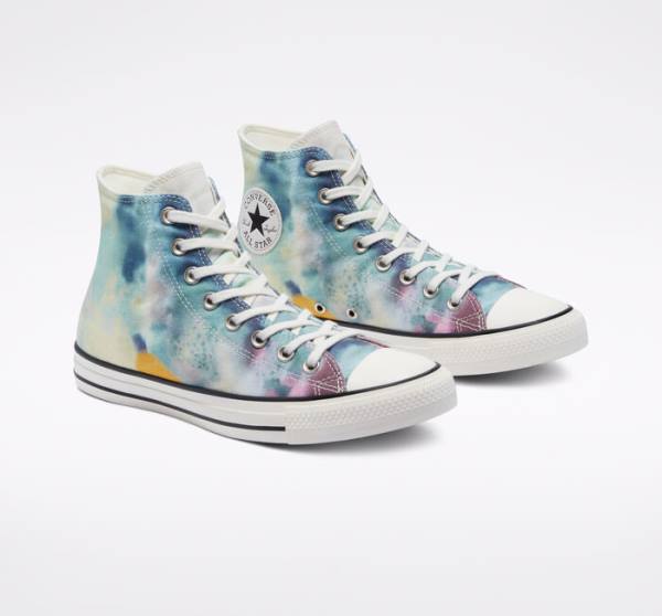 Trampki Wysokie Converse Chuck Taylor All Star Tie-Dye Kolorowe Czarne | CV-215FCK