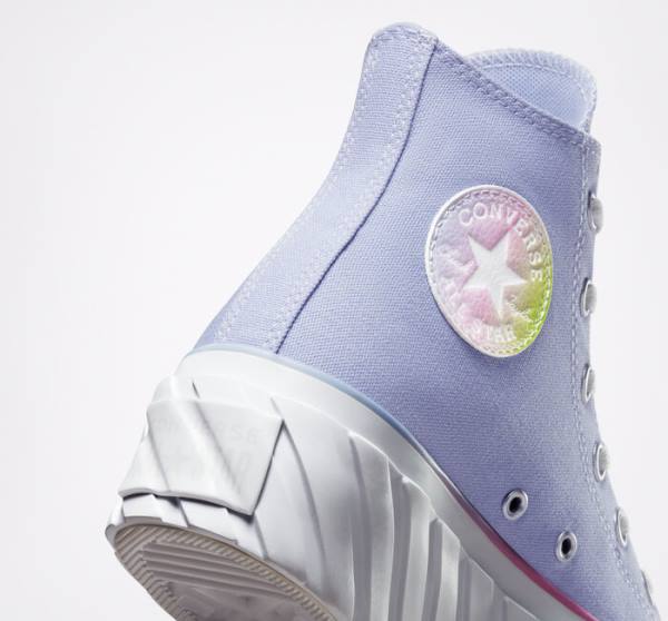 Trampki Wysokie Converse Chuck Taylor All Star 2X Lift Platformie Pastel Gradient Niebieskie Białe | CV-216BPU