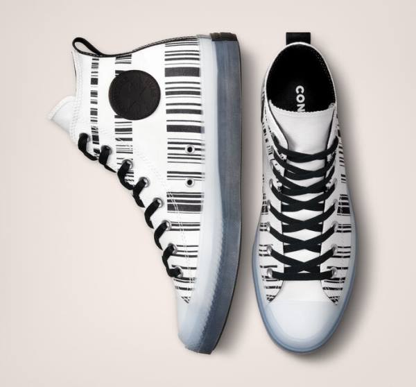 Trampki Wysokie Converse Chuck Taylor All Star CX Translucent Barcode Białe Czarne | CV-217TXV