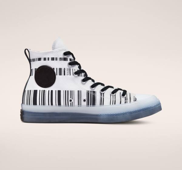 Trampki Wysokie Converse Chuck Taylor All Star CX Translucent Barcode Białe Czarne | CV-217TXV