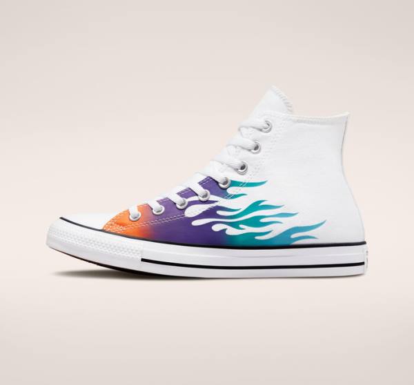 Trampki Wysokie Converse Chuck Taylor All Star Archive Prints Białe Niebieskie Turkusowe | CV-243MDO