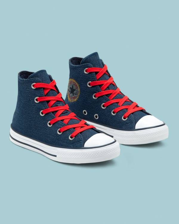 Trampki Wysokie Converse Chuck Taylor All Star Denim Reverse Twill Niebieskie | CV-247SDI