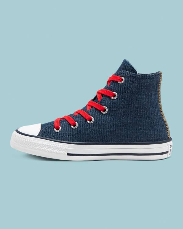 Trampki Wysokie Converse Chuck Taylor All Star Denim Reverse Twill Niebieskie | CV-247SDI