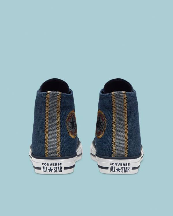 Trampki Wysokie Converse Chuck Taylor All Star Denim Reverse Twill Niebieskie | CV-247SDI